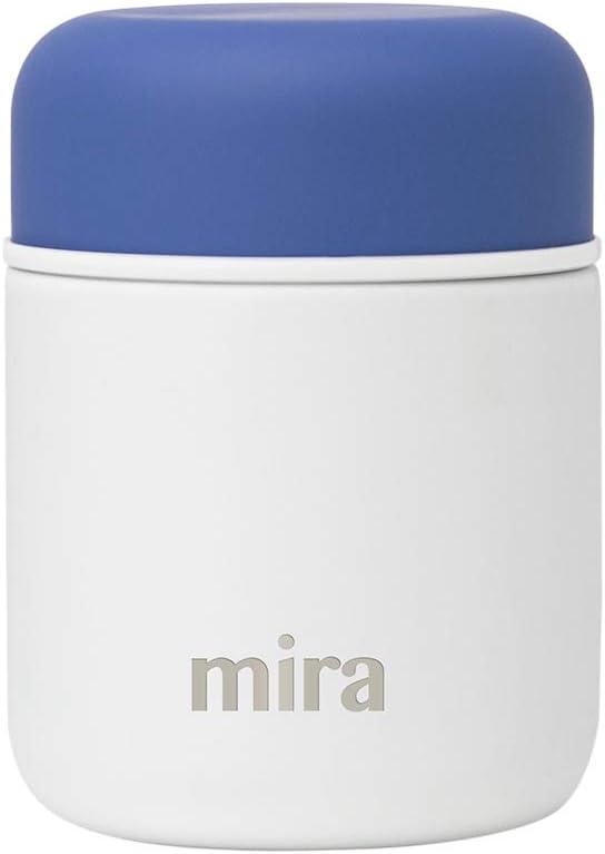MIRA 9oz Insulated Food Jar Thermo for Hot Food &amp; Soup, Compact Stainless Steel Vacuum Lunch Container - White