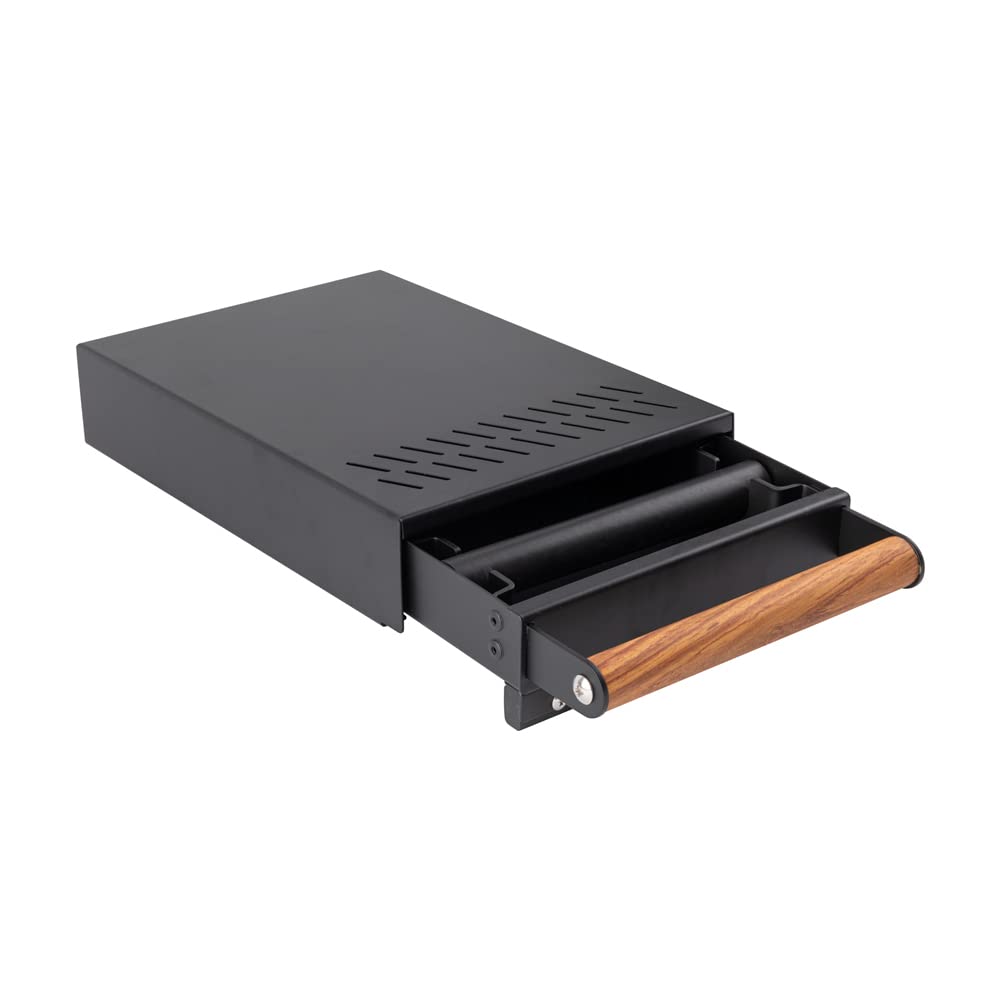 Espresso Knock Box Drawer with Handle Coffee Grounds Container Stainless Steel Coffee Knock Box Accessories (Black)