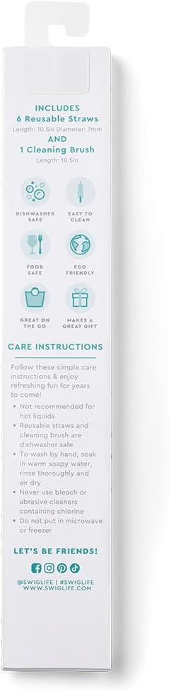 Swig Life Reusable Straw Set with Cleaning Brush, Trick or Treat | Reusable Straw Set - Cleaning Brush Included - 14 Inch Long - Accessories for Cups &amp; Mugs