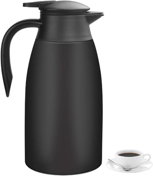 Thermal Coffee Carafe 70 oz / 2L Insulated Stainless Steel, Coffee Carafes Double Walled Vacuum Pot Flask - Hot Beverage