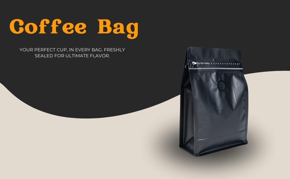 Premium Coffee Bags with Valve (50 pcs, 8 oz) Standing Coffee Beans Storage Bags, Reusable Heat Sealable Side Zipper Pouches, Eco-Friendly Packaging, Perfect for Home and Office - Black