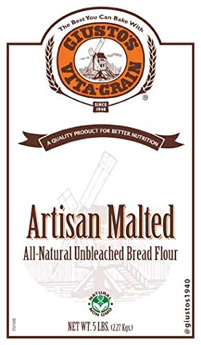 Giusto's Vita-Grain All-Natural Artisan Malted Unbleached Bread Flour, 5lb Bag
