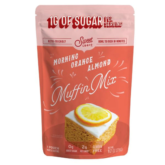 Sweet Logic Keto Baking Mix - Orange Almond Muffin - Gluten-Free - Dairy Free - Diabetic-Friendly - High Protein - Allulose