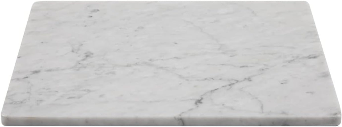 Carrara White Marble Cutting Board, 12×16 Inch Marble Pastry Board | ﻿Natural Marble Slab, Non-slip Feet, Stay Cool for Dough/Butter, Ideal for Pastry, Cheese, Charcuterie, Pizza, Bread