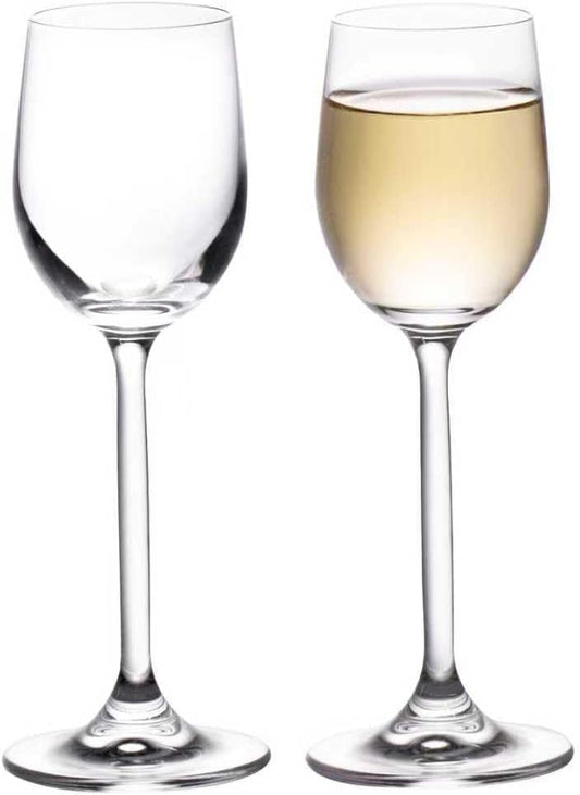 KAMMAK Snifters Glasses Crystal Cognac Glasses Set of 2, 3.2oz Brandy Glass with Long Stem, Ideal for Outdoor, Wedding, Party, Birthday, Anniversaries, Christmas