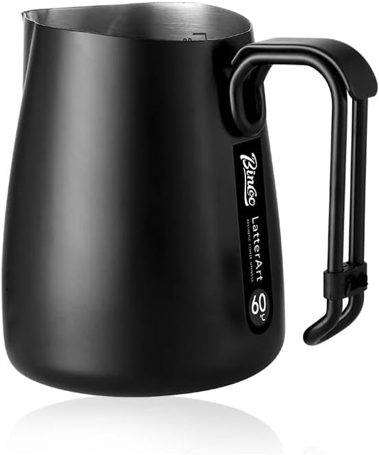 Bincoo Milk Frothing Pitcher,Espresso Milk Frothing Pitcher Stainless Steel 20oz/600ML Coffee Milk Frother Cup with