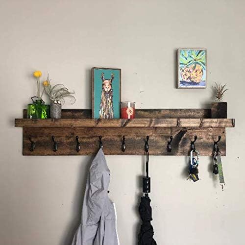 Coat Rack with Shelf (Choose your Length) Towel Rack Entryway Organizer Wall Mounted