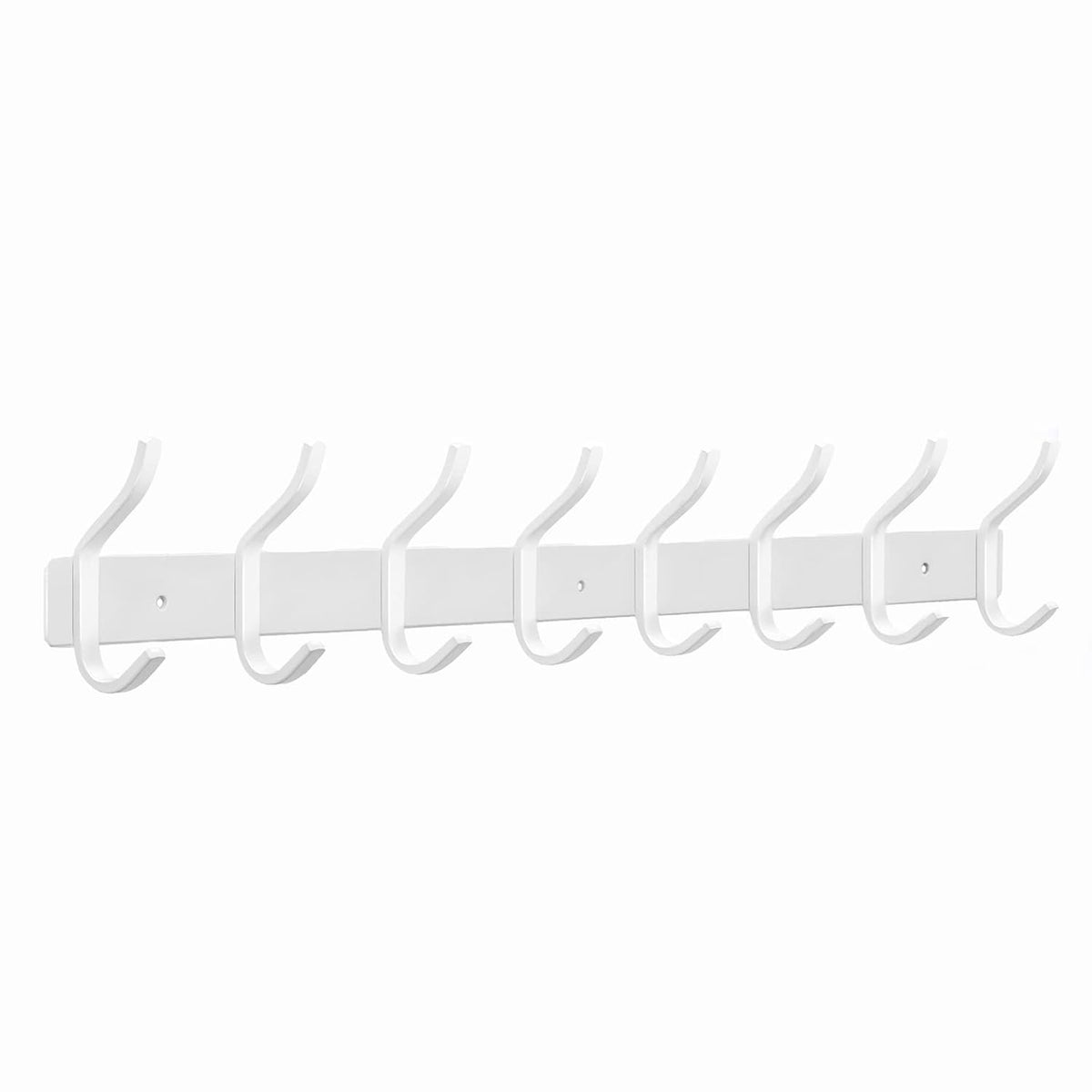 White Coat Rack Wall Mount, 23 Inch Coat Hooks with 8 Hooks, 1 Pack
