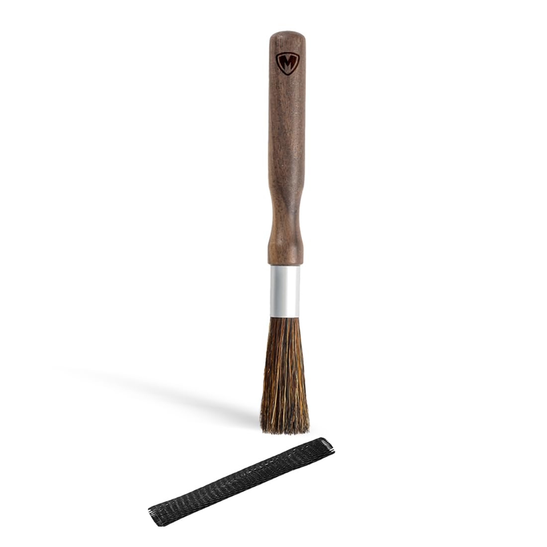 Magnet Professional Coffee Grinder Cleaning Brush Coffee Brush Handling Accessory Tool Walnut Brush Handle Natural Bristle with Magnetic snap for