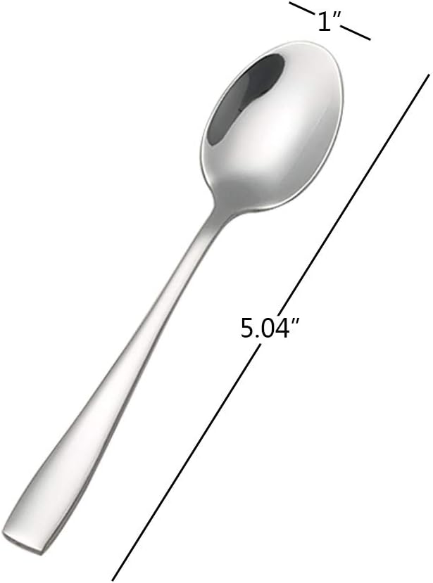 Asking 12-Piece Demitasse Espresso Spoons, Mini Coffee Spoon, 5.04" | Mirror Polished Spoon Silverware, Stainless Steel Small Spoons for for Home, Kitchen, Restaurant