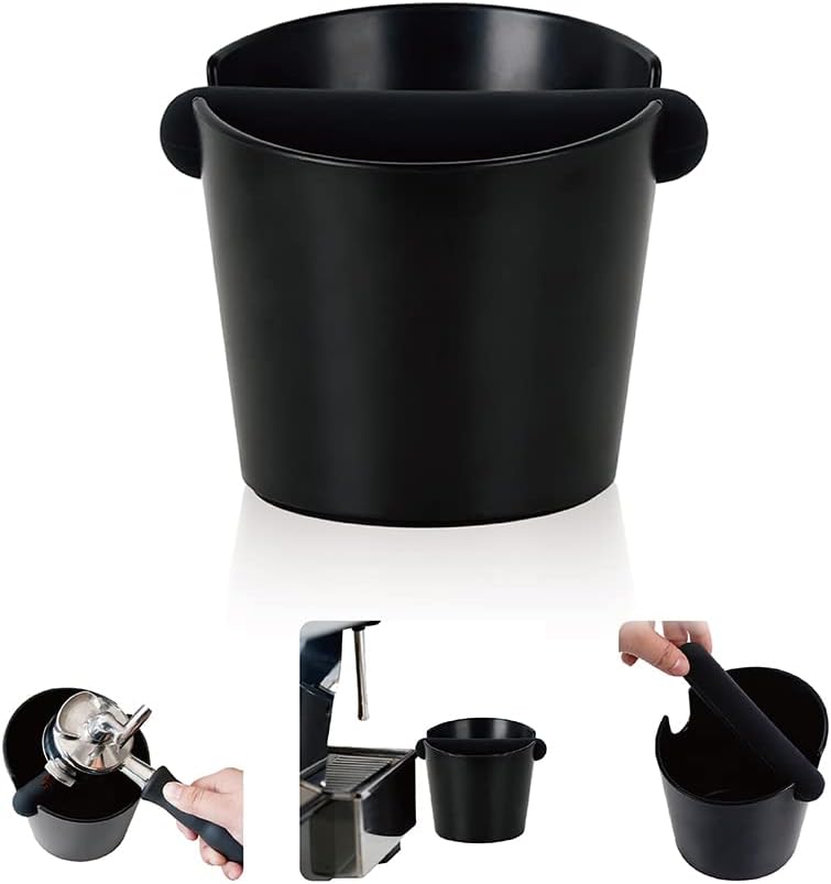 watchget Coffee Knock Box - 4.8 Inch Shock-Absorbent Barista Style Espresso Dump Bin with Removable Knock Bar and Non-Slip Base, Durable Coffee Bin for Home and Cafe