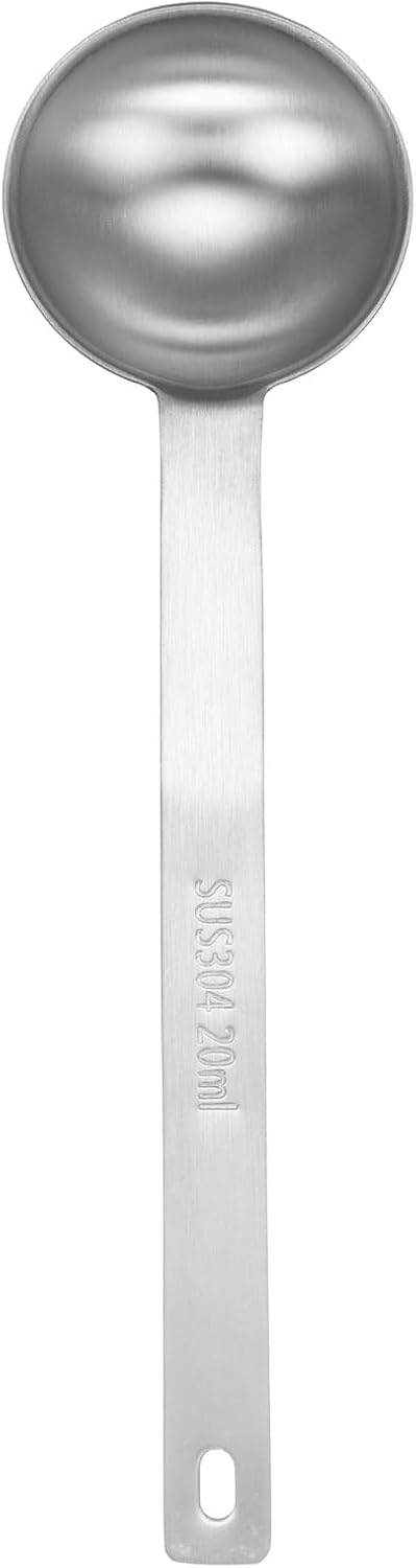HARFINGTON Single Measuring Spoon 4tsp (1-1/3tbsp, 20ml) Teaspoon/Tablespoon 304 Stainless Steel Single Tiny Square Bowl