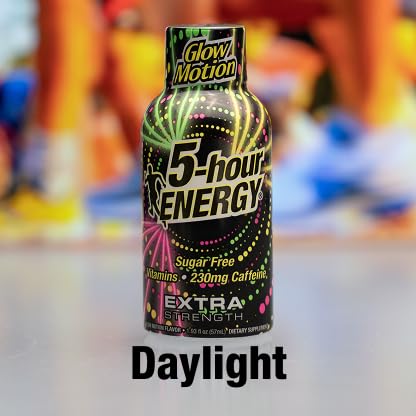 5-hour ENERGY GLOW MOTION Flavor, 30 Count, Extra Strength Energy Shot | 1.93 Fl Oz, Amino Acids, B Vitamins, Sugar Free and Zero Calories