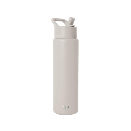 Simple Modern Insulated Water Bottle with Straw | 30oz | Beige | Summit Stainless Steel Water Bottles, Metal Cup | Leak Proof for School, Gym, Travel, Sports | Almond Birch