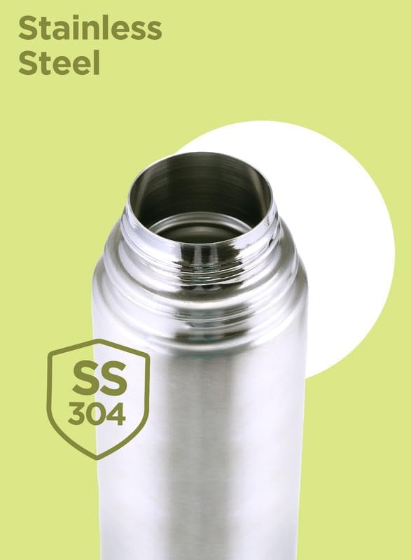 Milton Small Flask 12 oz Insulated Water Bottle with Cover, Flip Lid, Thermosteel