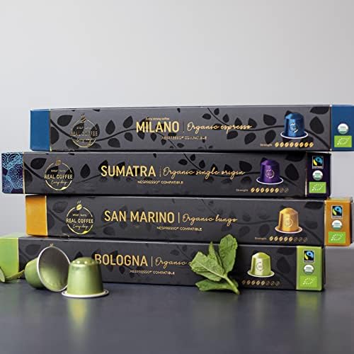 Organic Espresso Variety Pack for Nespresso Original Line Machines | 100 Aluminum Capsules | 3 Strong Espressos + 1 Smooth Lungo | Fairtrade Coffee Pods Compatible Only with Nespresso Original Machine