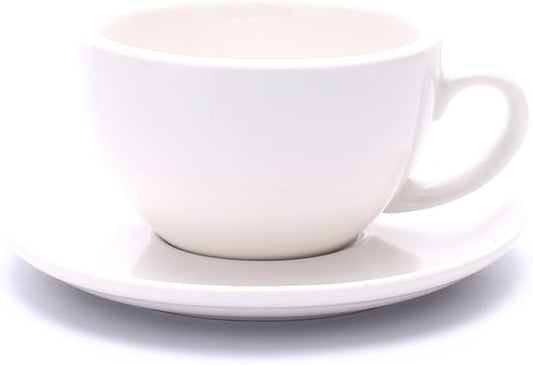 Porcelain Speciality Coffee Cup and Saucer, Small Cappuccino and Double Espresso, New Bone China for Coffee Shop and Barista