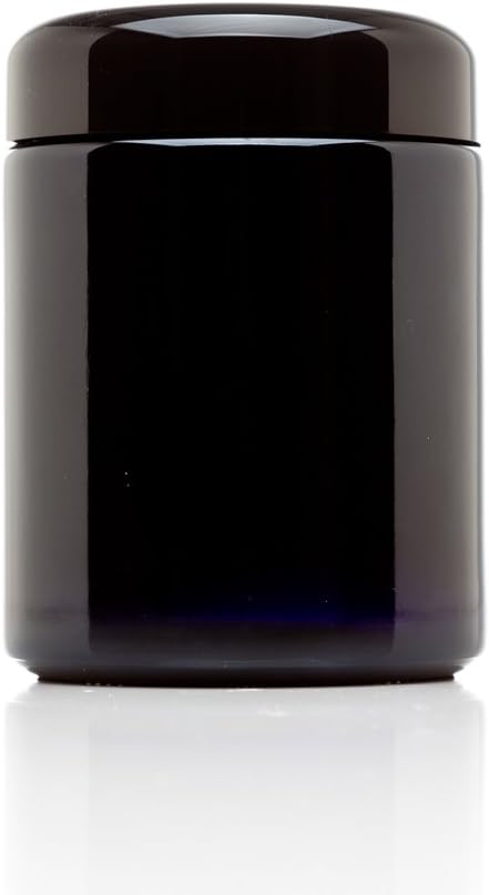 Infinity Jars, Premium Airtight Ultraviolet Glass Jar 250 ML (8.3 fl oz) Pack 10 Smell Proof, Antistatic, Light Blocking