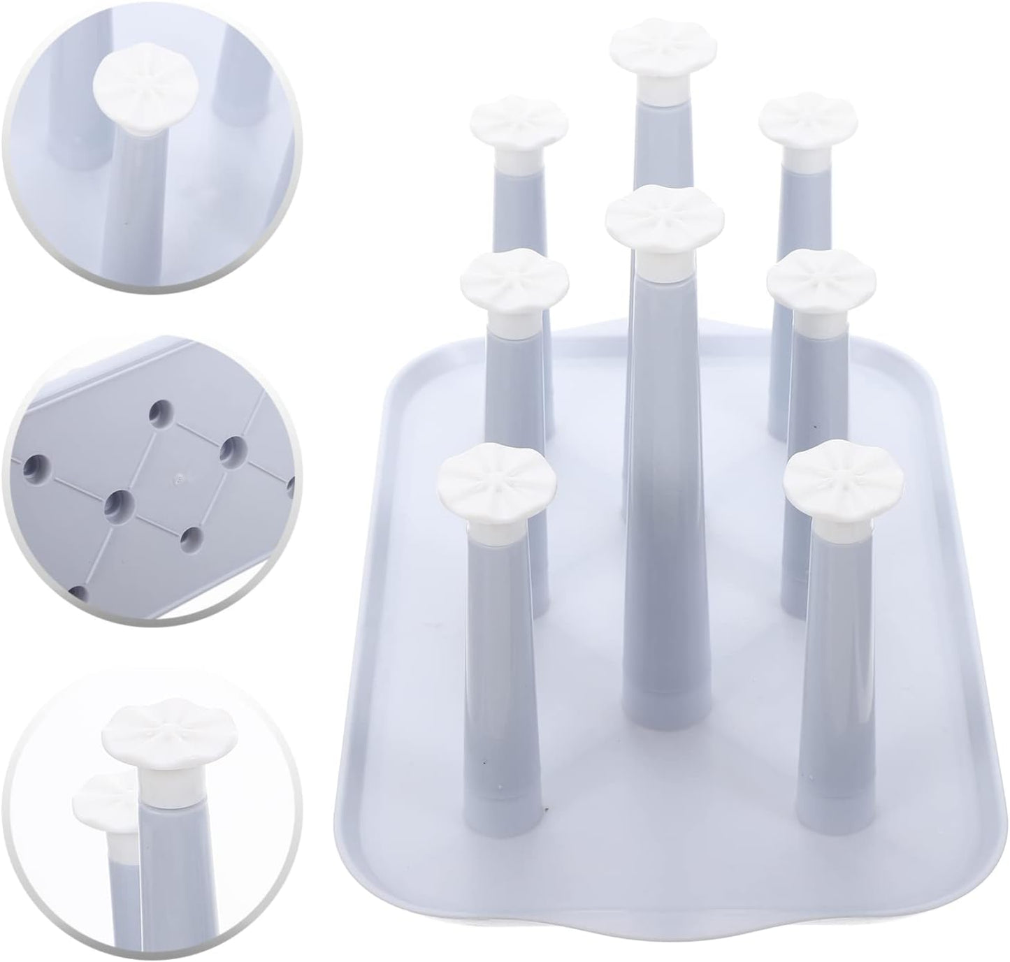 Hemoton Cup Drying Rack with Draining Design 12.6X7.9X7.1 Inch Space-Saving Household Glasses Holder and Water Bottle Stand for Kitchen Counter Organization