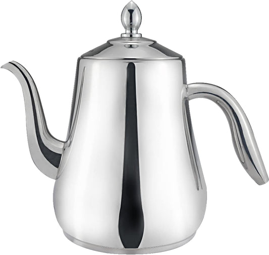 SANQIAHOME Stainless Steel Teapot with strainer Tea Pot With Removable Infuser or filter for Loose Leaf and Tea Bags cold