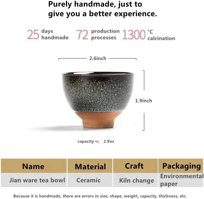 Better-Love 6PCS Handmade Ceramic Tea &amp; Sake Cups, Japanese Pottery Set