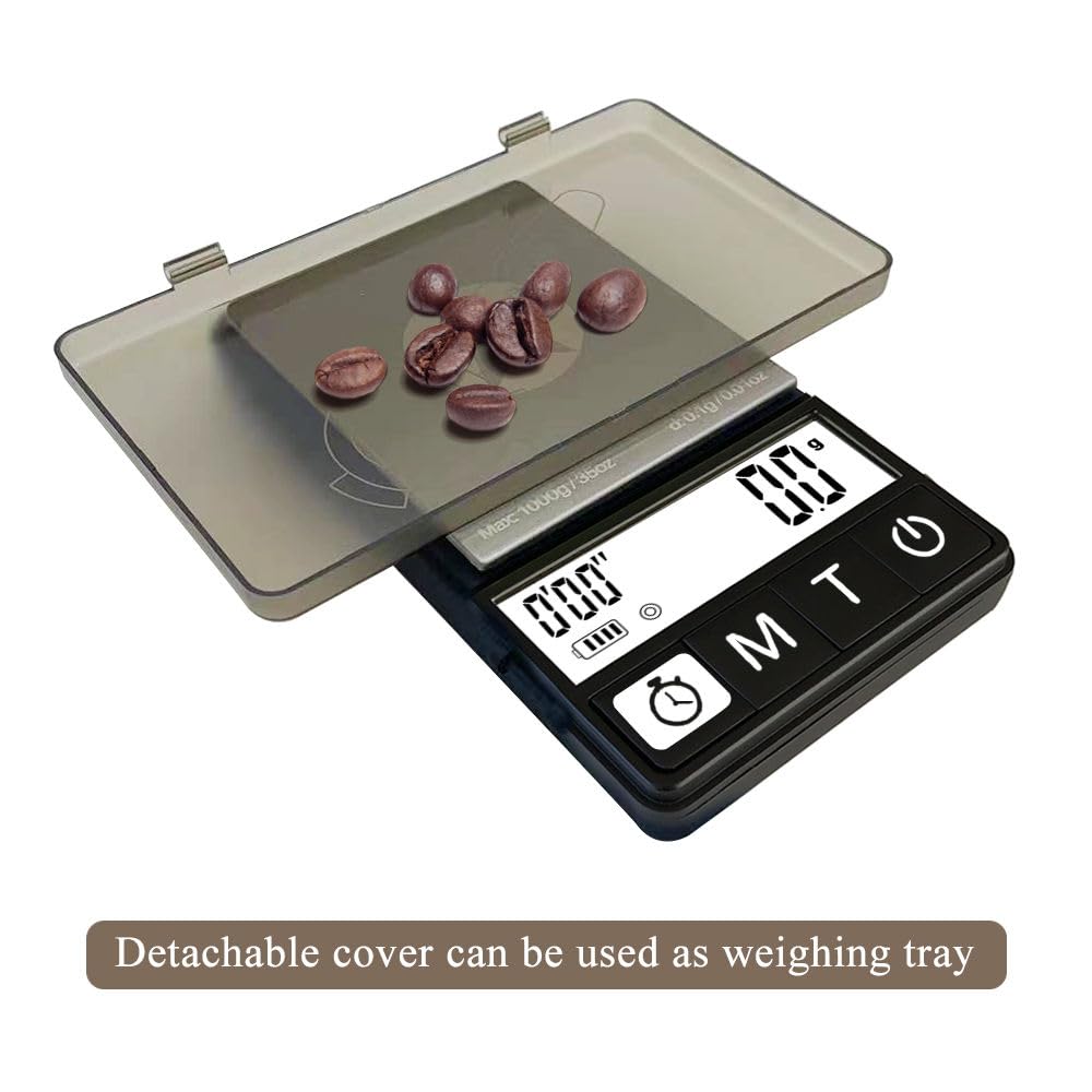 (Latest Version) Espresso Scale with Timer 1000g x 0.1g