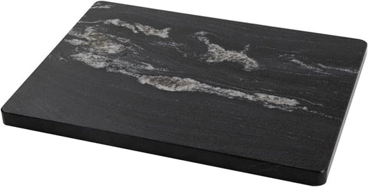 Black Marble Cutting Board, 12×16In Stone Cutting Boards for Kitchen | Marble Slab Pastry Board With Non-Slip Feet for Baking Cheese Charcuterie Dough - Wedding Gift, Easy Clean and Drain