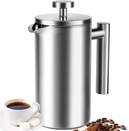 French Press 34 oz, Full Stainless Steel French Press Coffee Maker 4 Cups, Upgrated Double-Walled Insulated French Coffee