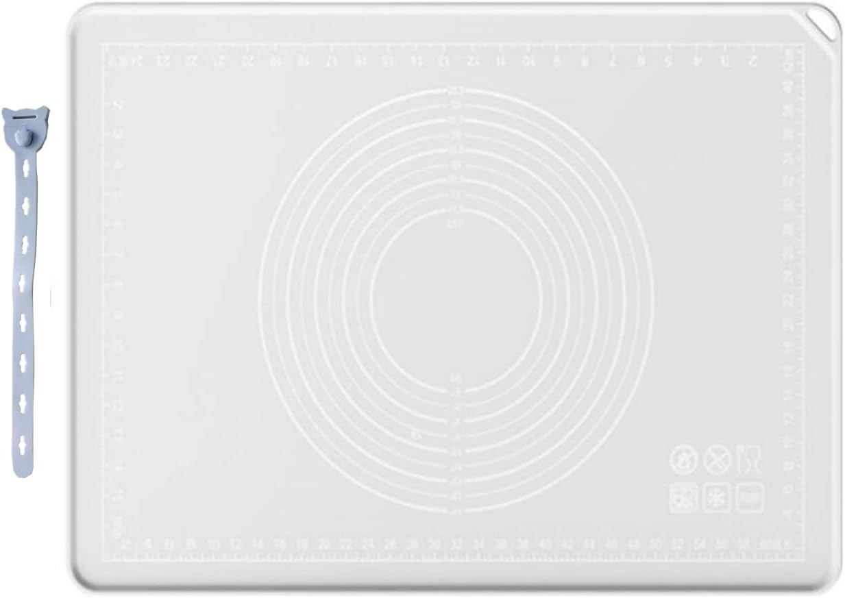 Silicone Pastry Mat 28"*20" Extra Thick Non Stick Baking Mat with Measurement Food Grade Silicone Rolling Dough Mat, Fondant, Pie Crust Mat