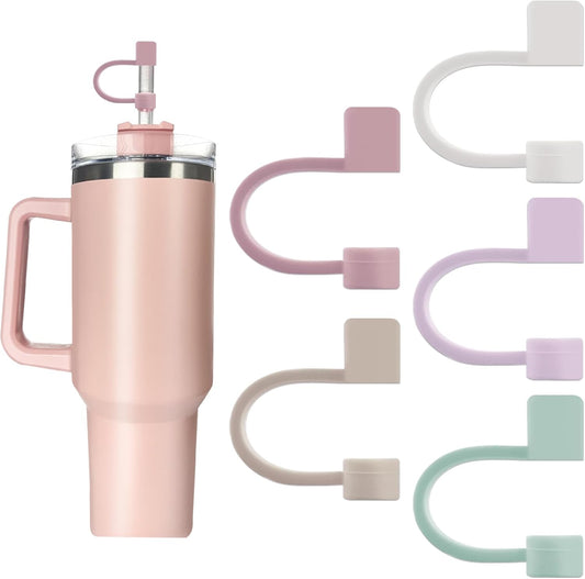 Velaco 5Pcs 0.4in/10mm Diameter Silicone Straw Covers Cap Compatible with Stanley 20 30&40 Oz Cup
