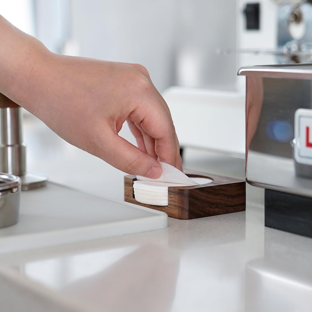 watchget Wood Espresso Paper Filter Holder Stand 58mm