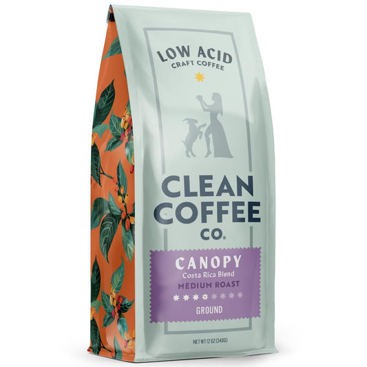 Clean Coffee Co. - Low Acid Medium Roast, Tested for Molds and Toxins, Costa Rica Blend, Notes of Milk Chocolate, Roasted