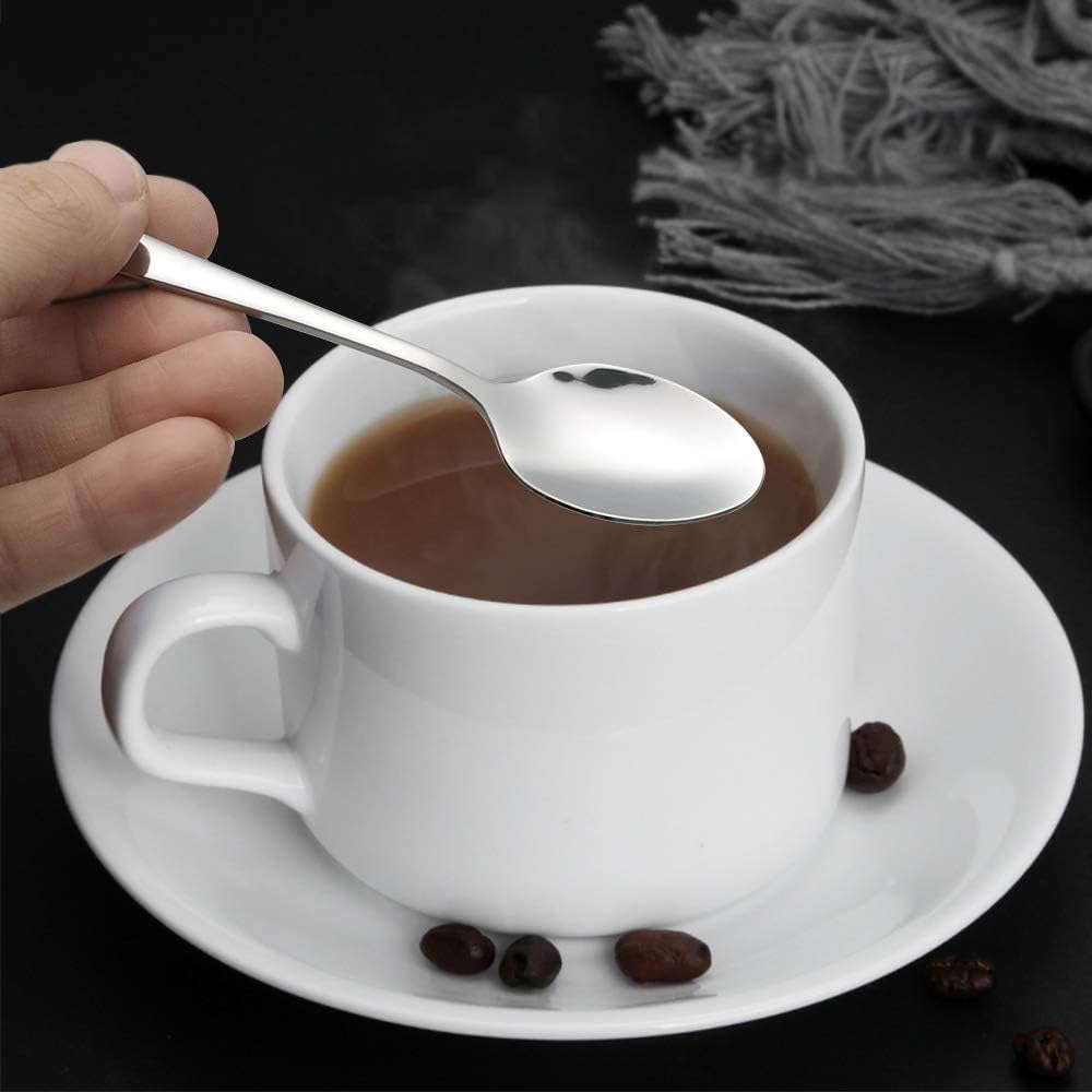 Asking 12-Piece Demitasse Espresso Spoons, Mini Coffee Spoon, 5.04" | Mirror Polished Spoon Silverware, Stainless Steel Small Spoons for for Home, Kitchen, Restaurant