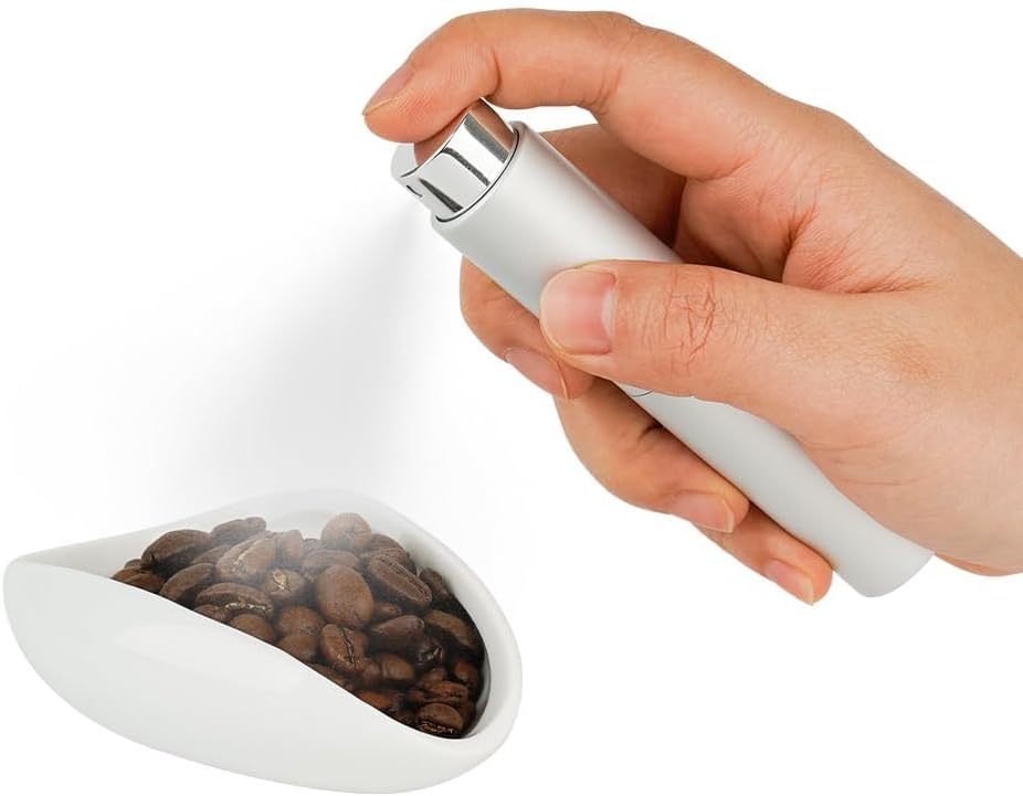 watchget Coffee Bean Dosing Cup &amp; RDT Spray Bottle Kit, White | 10ml Static Reducing Sprayer; Ceramic Single Dose Tray for Coffee &amp; Tea;Espresso Brewing Accessory for Home &amp; Espresso Bars