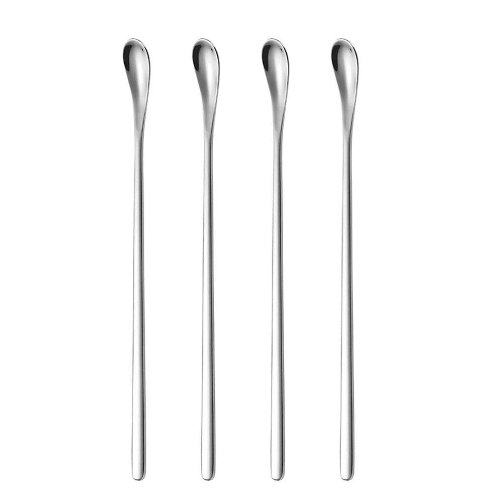 Delove Stainless Steel Coffee Stirring Spoon Beverage Cocktail Stirrers Stir Cocktail Drink Mixing Swizzle Stick- Tiny Salt Condiment Spoon