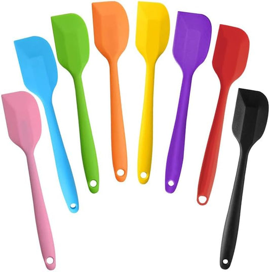 8 Pieces Silicone Spatulas, 11 inch Heat-Resistant Non-stick Spatulas with Stainless Steel Core for Cake Cream Cooking