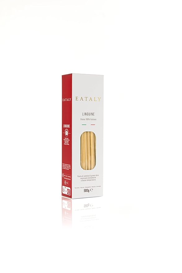 Eataly Italian Linguine Pasta Noodles - 500g (17 oz.) Box -Authentic Durum Semolina Wheat - Made in Italy- Dried Pasta for Gourmet Dining, 1 Pack