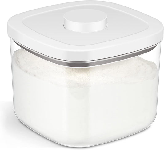 Airtight Rice Container 10 Lbs, Clear Plastic Food Storage Container Bin For Flour Sugar, Dry Food Holder with Easy Locking