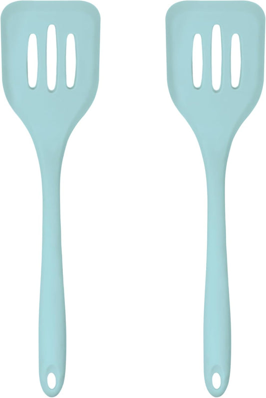Silicone Slotted Turner Set – 2-Piece Set of Turner Spatulas for Eggs and Pancakes – Kitchen Tools & Accessories with