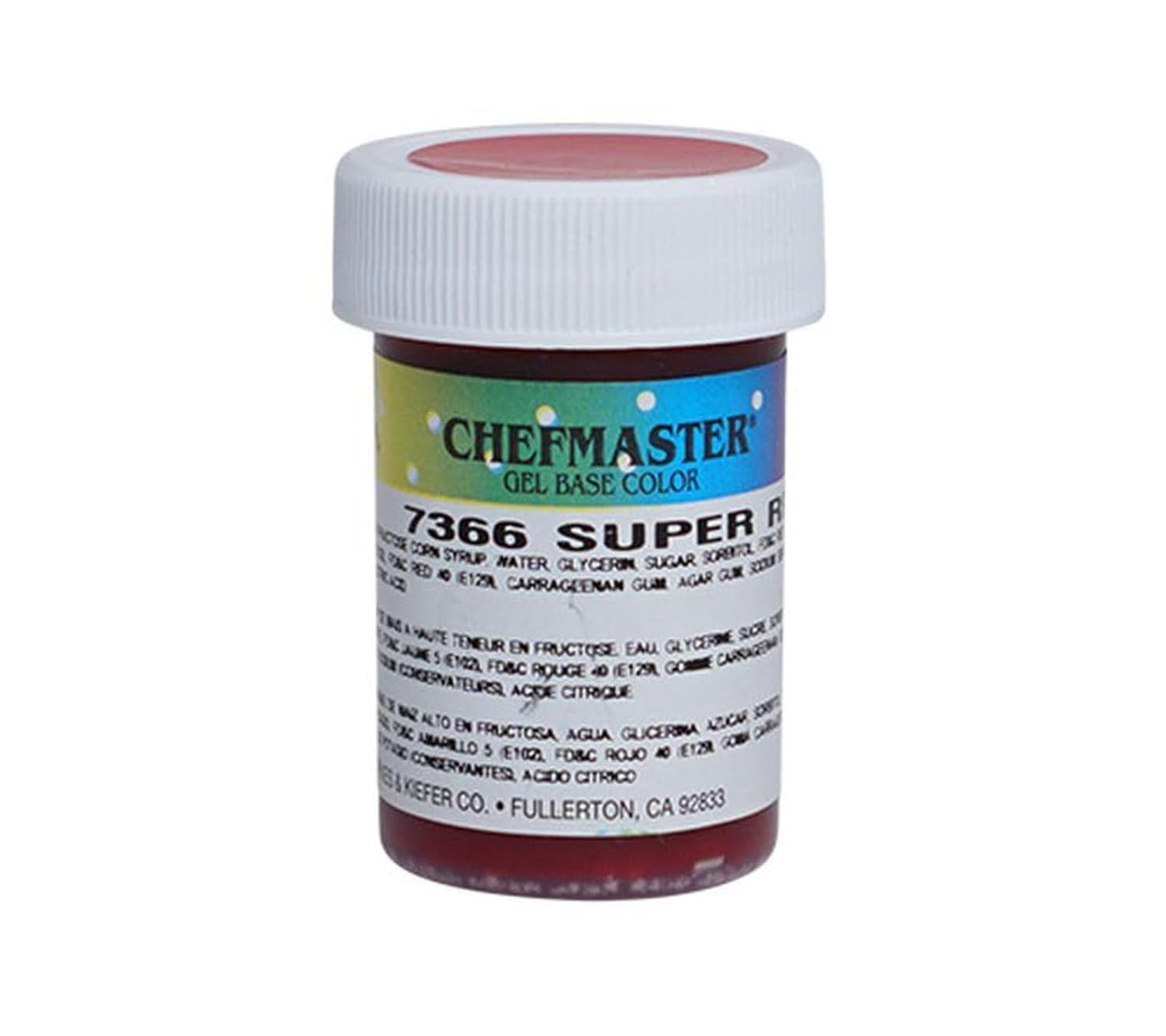 Chefmaster Super Red Gel Food Coloring | Vibrant Color | Professional-Grade Dye for Icing, Frosting, Fondant | Baking &amp; Decorating | Fade-Resistant | Easy-to-Use | Made in USA | 1 oz