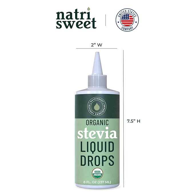 Organic Stevia Liquid Drops, 8 fl oz, Liquid Stevia Sweetener from Stevia Extracts, Zero Calorie Sweetener, Pure Stevia Liquid, Zero Carb Sweetner & Keto Sugar Substitute, 1800+ Servings