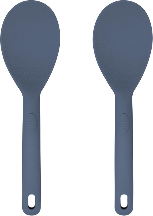 JS Gourmet Heat Resistant Silicone Rice Paddle for Cooking - Blue - 2 Pack