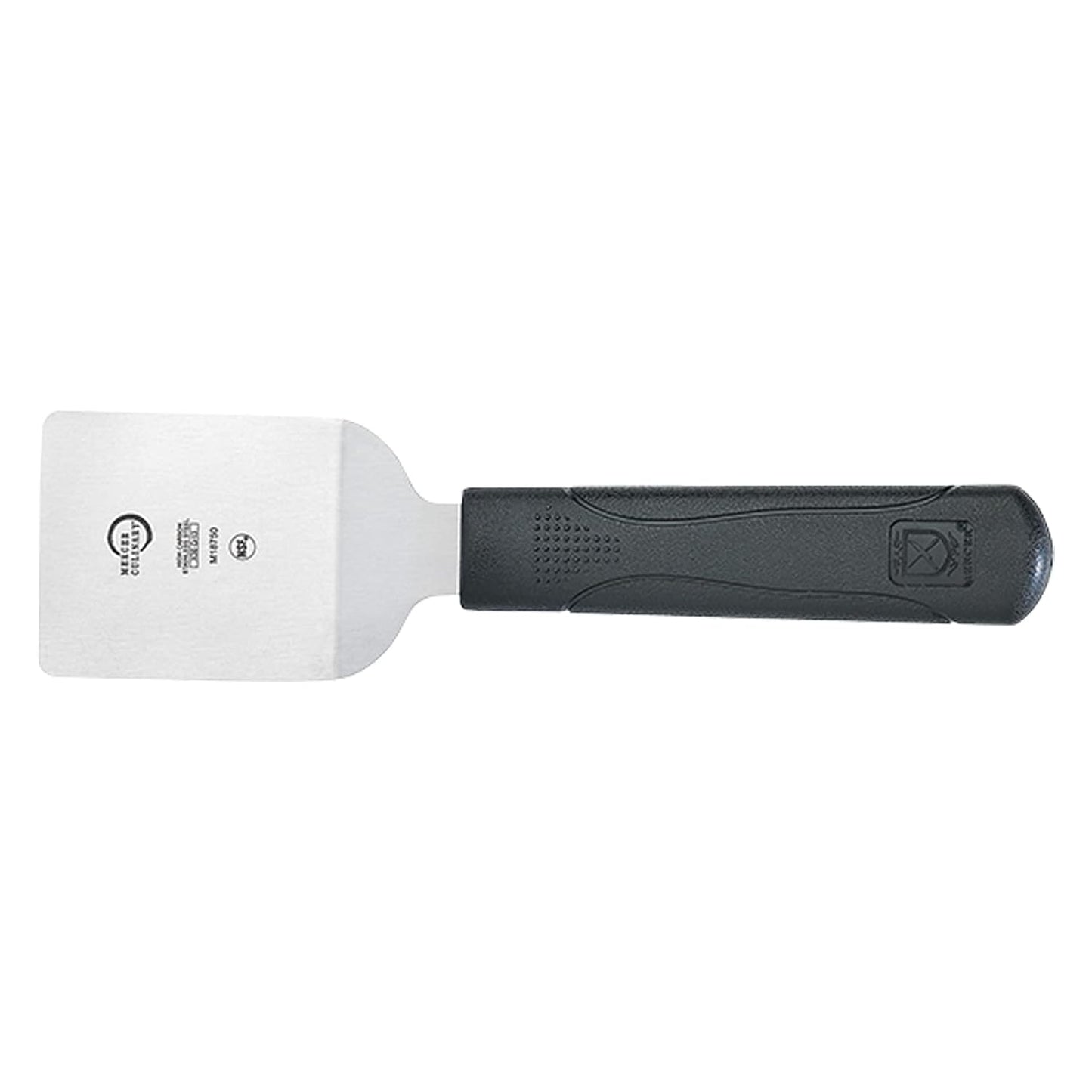 Mercer Culinary Millennia Mini Turner/Spatula, 2.5 Inch x 2.5 Inch Blade, Black Handle
