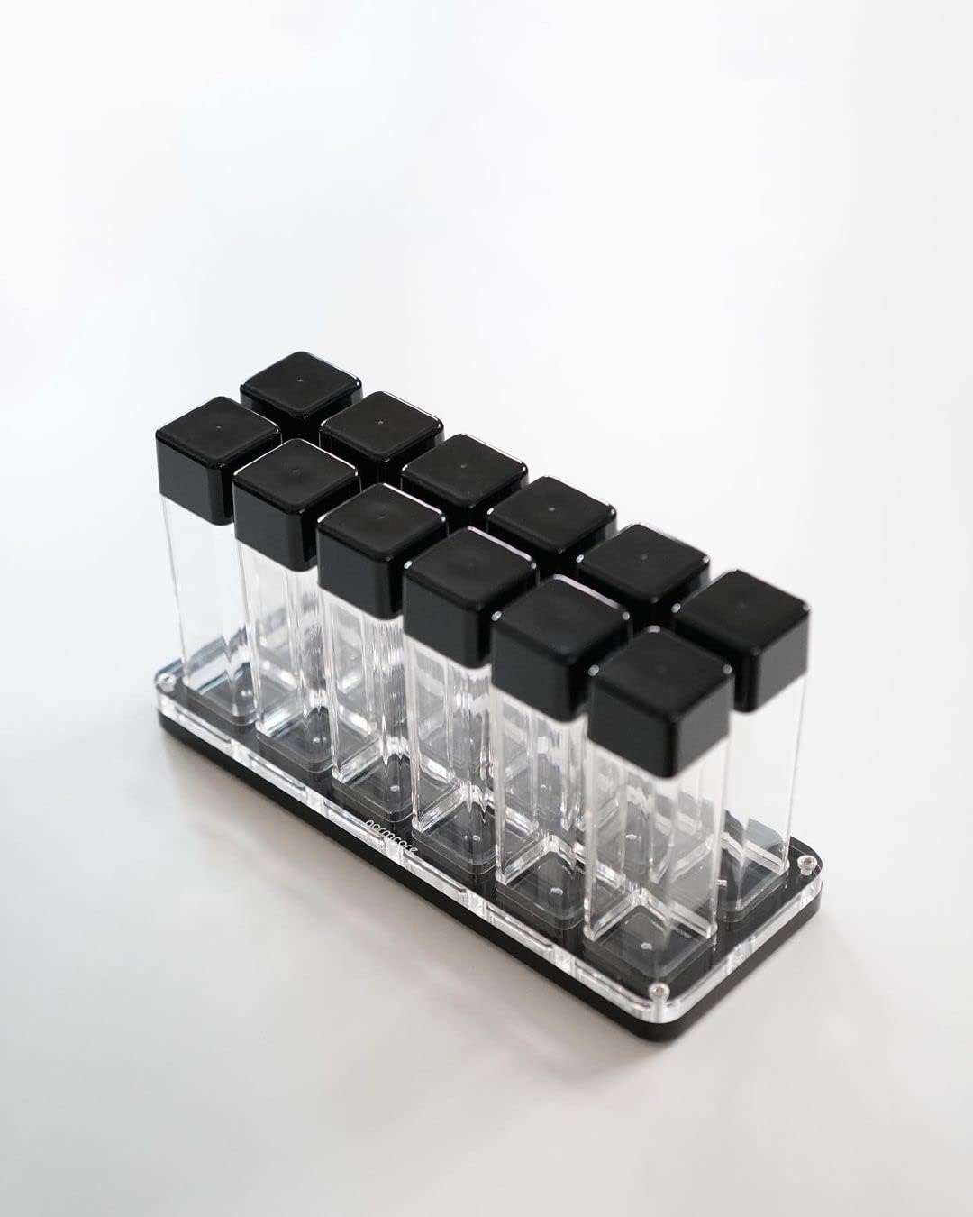 Normcore 12 Tubes Coffee Bean Cellars with Stand &amp; Hopper - Single Dose Coffee Bean Vaults - Espresso Bean Storage Set - One-Way Exhaust Valve - Capacity 25-28g