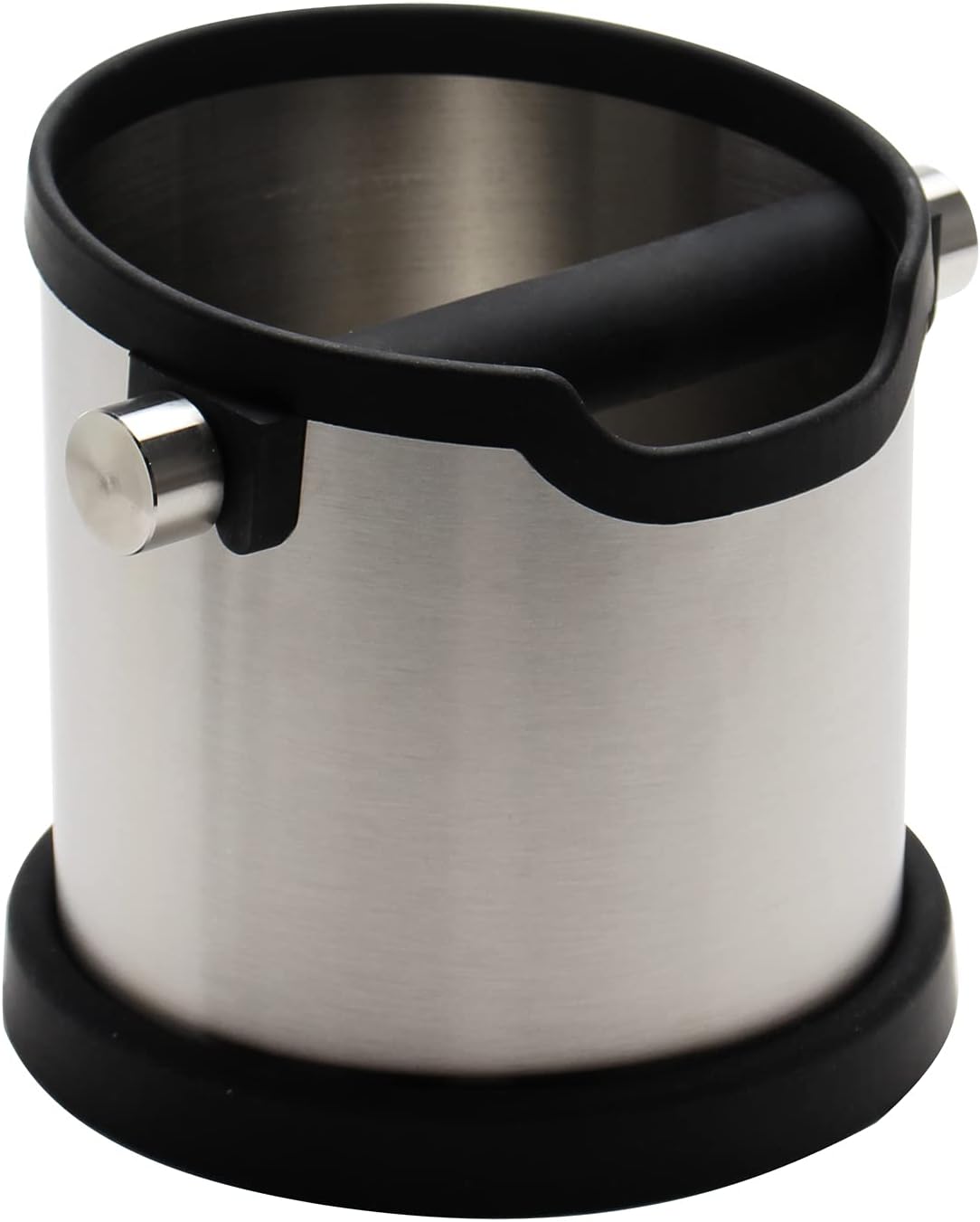 DIBTSA Espresso Knock Box, Capacity 60.8oz/1800ML Stainless Steel Coffee Grounds Container Waste Bin Coffee Tools for Barista and Non-slip Base (Silver)