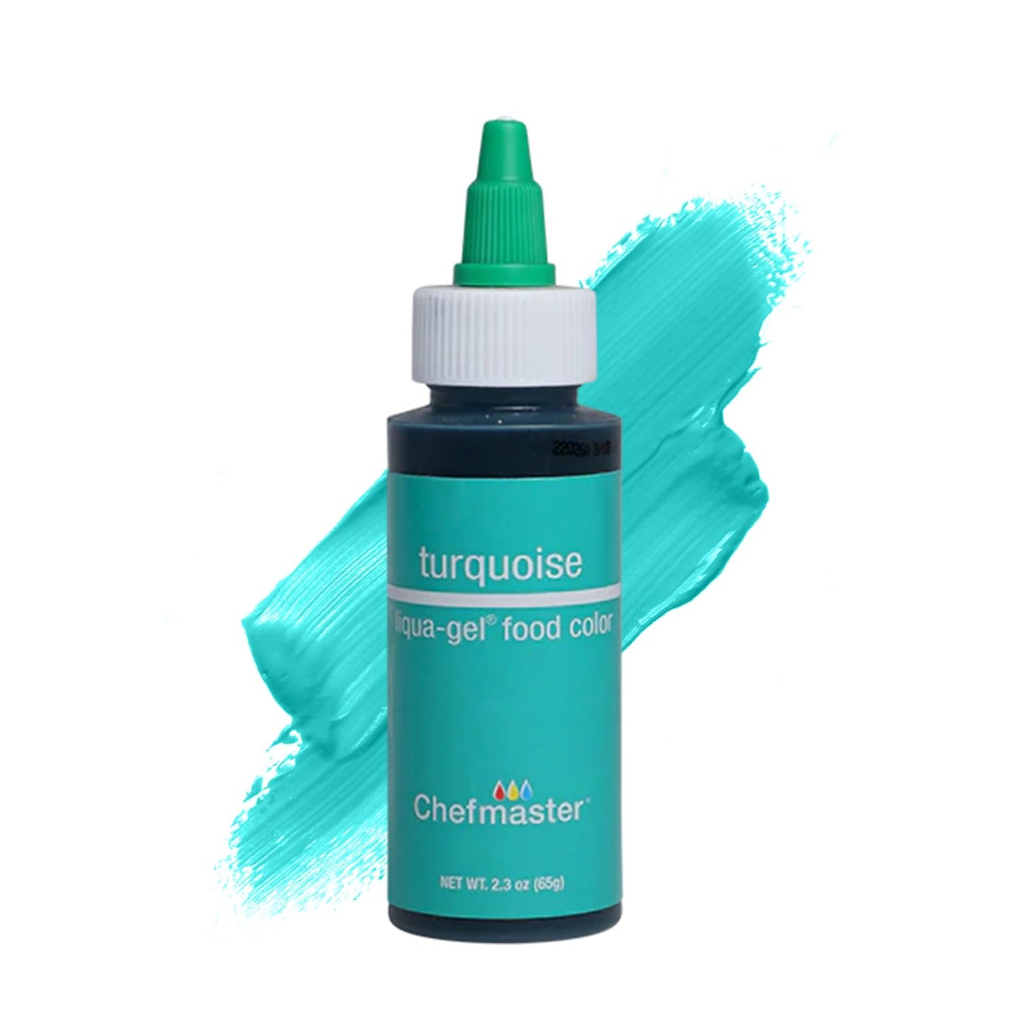 Chefmaster Turquoise Liqua-Gel® Food Coloring | Vibrant Color | Professional-Grade Dye for Icing, Frosting, Fondant | Baking &amp; Decorating | Fade-Resistant | Easy-to-Use | Made in USA | 2.3 oz