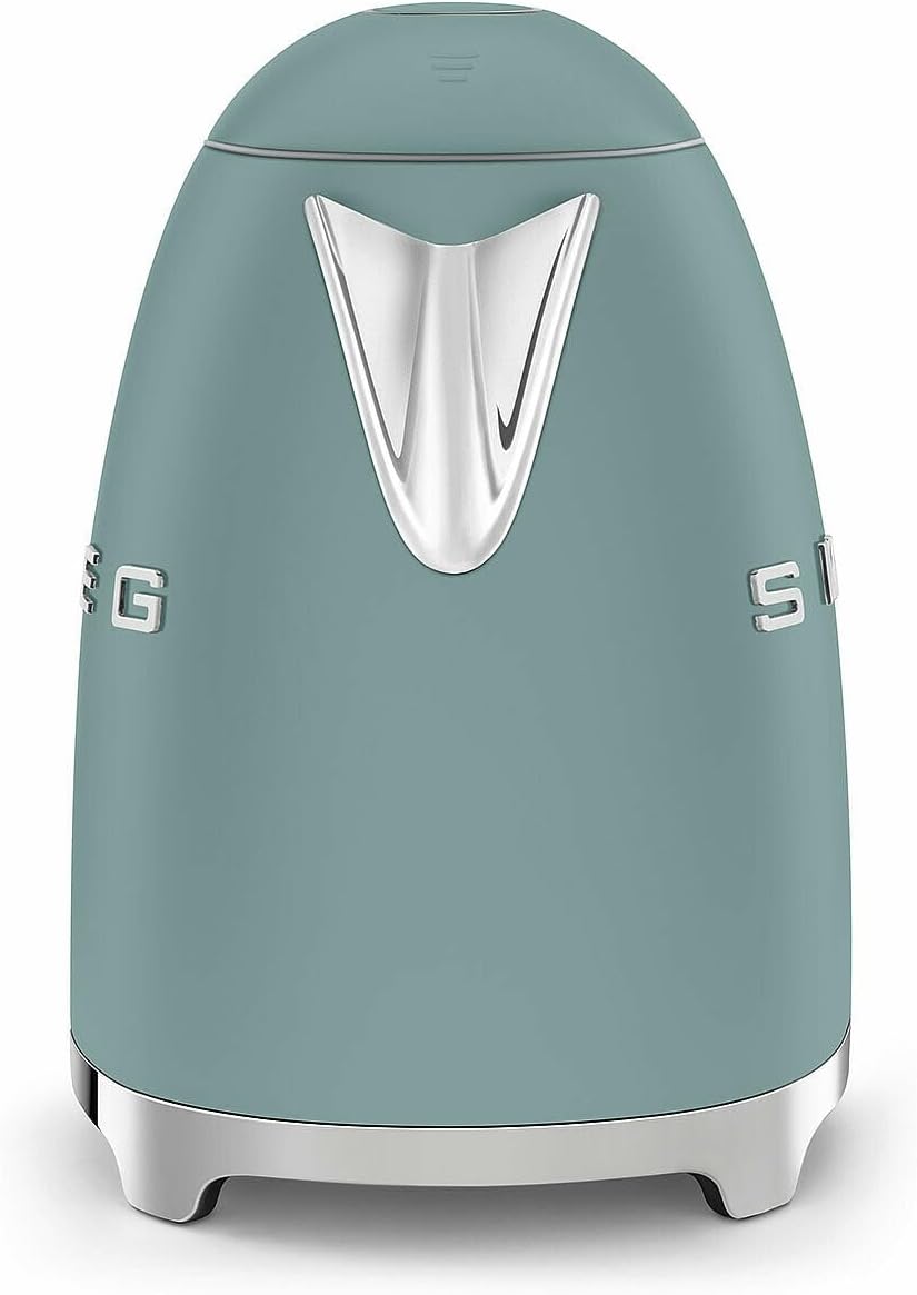 SMEG KLF03 Electric Kettle 1.7L (7 Cup), Retro Hot Water Boiler for Tea &amp; Coffee, Fast Boiling, Auto Shut-Off, Soft Open Lid, 360° Swivel Base Countertop Kettle – Matte Jade