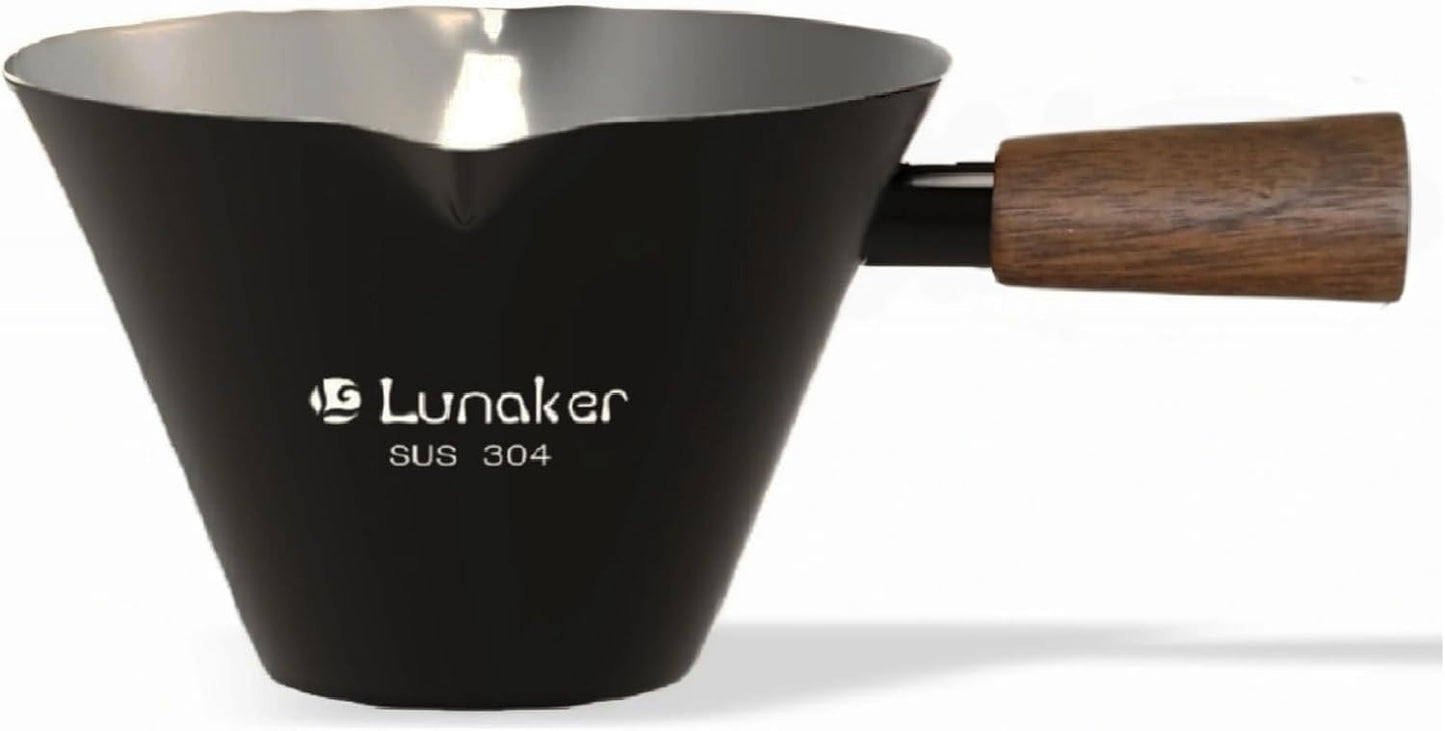 4oz Metal Espresso Shot Cups with Wooden Handle,Black | Espresso Measuring Cups, Double Spouts, Coffee Bar Accessories, Espresso Machine Accessories