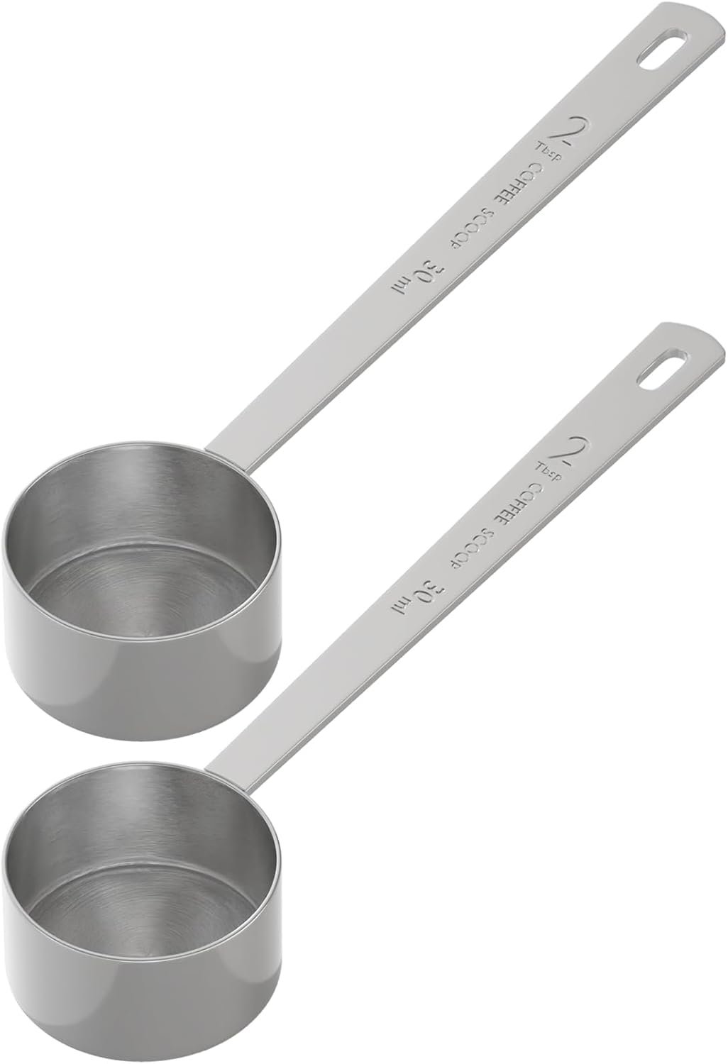 2PCS 2 Tablespoon Coffee Scoop, Long Handle Measuring Spoon, Two tbsp (30ml, 1/8cup) Stainless Steel