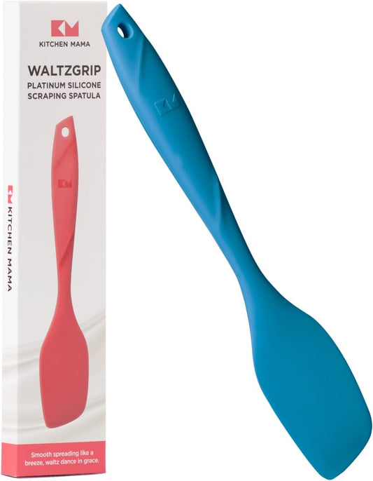 Kitchen Mama WaltzGrip Platinum Silicone Scraping Spatula: Heat Resistant, Seamless, Non Stick for Frying Pan Cookware,